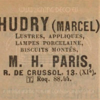 HUDRY/ARVERS/DELATTE : SUSPENSION ART DECO LAITON, BRONZE ET VERRE MOULÉ-PRESSÉ – Image 12