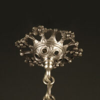 LUSTRE ART DÉCO "CROSSES DE FOUGÈRE" BRONZE ARGENTÉ ET VERRERIE DES VOSGES – Image 13