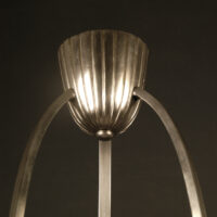LUSTRE ART DÉCO CHARLES BOULANGER BRONZE ARGENTÉ VERRE MOULÉ DÉPOLI – Image 13