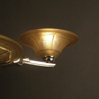 LUSTRE ART DÉCO MAURICE MODEL-CRISTALLERIE DE VERDUN BRONZE CHROMÉ ET VERRE MOULÉ-PRESSÉ – Image 12