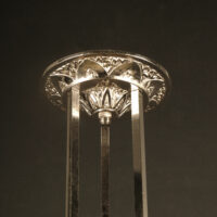 LUSTRE ART DÉCO MAURICE MODEL-CRISTALLERIE DE VERDUN BRONZE CHROMÉ ET VERRE MOULÉ-PRESSÉ – Image 16