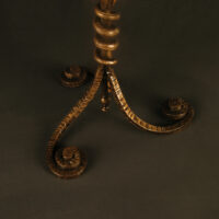 VICTOR ESPÉRANDIEU, GRANDE LAMPE FERRONNERIE D'ART ET PÂTE DE VERRE ROUGE TANGO – Image 10