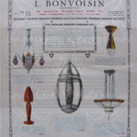 LUSTRE ART DÉCO LÉON BONVOISIN BRONZE ARGETÉ ET VERRE MOULÉ-PRESSÉ – Image 19