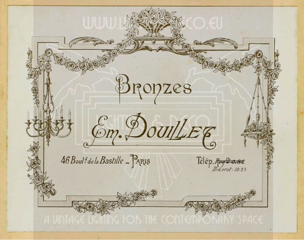ÉMILE DOUILLET : SUSPENSION ART DÉCO BRONZE ARGENTÉ ET VERRE DÉPOLI BLANC – Image 12
