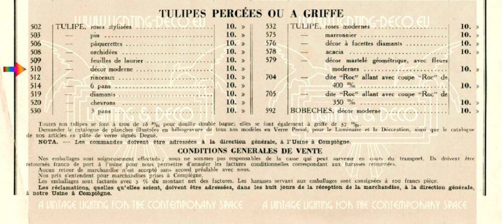 DEGUÉ, APPLIQUE ART DÉCO BRONZE ARGENTÉ ET TULIPE EN VERRE MOULÉ-PRESSÉ – Image 11