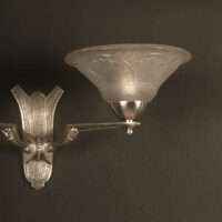 MAURICE MODEL - CRISTALLERIE DE VERDUN APPLIQUE DOUBLE ART DECO BRONZE ARGENTÉ – Image 4
