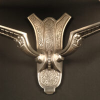 MAURICE MODEL - CRISTALLERIE DE VERDUN APPLIQUE DOUBLE ART DECO BRONZE ARGENTÉ – Image 5