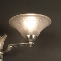 MAURICE MODEL - CRISTALLERIE DE VERDUN APPLIQUE DOUBLE ART DECO BRONZE ARGENTÉ – Image 6