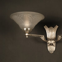 MAURICE MODEL - CRISTALLERIE DE VERDUN APPLIQUE DOUBLE ART DECO BRONZE ARGENTÉ – Image 10