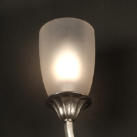 LOUIS GAGNON : APPLIQUE DOUBLE ART DÉCO BRONZE ARGENTÉ ET VERRE SATINÉ – Image 5