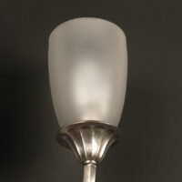 LOUIS GAGNON : APPLIQUE DOUBLE ART DÉCO BRONZE ARGENTÉ ET VERRE SATINÉ – Image 6