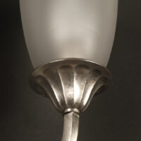 LOUIS GAGNON : APPLIQUE DOUBLE ART DÉCO BRONZE ARGENTÉ ET VERRE SATINÉ – Image 7