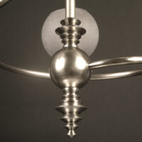 LUSTRE-SUSPENSION MODERNISTE ART DÉCO EN SPIRALE BRONZE ARGENTÉ ET VERRE MOULÉ – Image 9