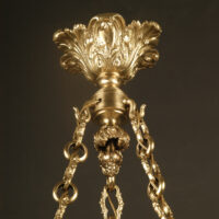 LUCIEN ALLIOT : PAIRE DE SUSPENSIONS BRONZE ET ALBÂTRE BLANC VEINÉ GRIS – Image 8