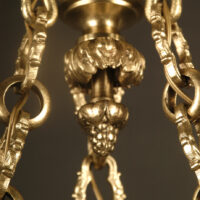 LUCIEN ALLIOT : PAIRE DE SUSPENSIONS BRONZE ET ALBÂTRE BLANC VEINÉ GRIS – Image 9