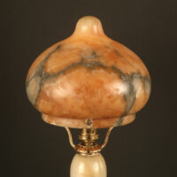 LAMPE VEILLEUSE DES ANNÉES 1920 EN ALBÂTRE ET BRONZE – Image 3