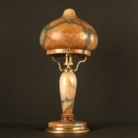 LAMPE VEILLEUSE DES ANNÉES 1920 EN ALBÂTRE ET BRONZE – Image 4