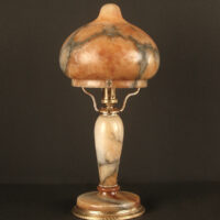 LAMPE VEILLEUSE DES ANNÉES 1920 EN ALBÂTRE ET BRONZE