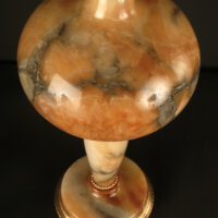 LAMPE VEILLEUSE DES ANNÉES 1920 EN ALBÂTRE ET BRONZE – Image 6