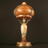 LAMPE VEILLEUSE DES ANNÉES 1920 EN ALBÂTRE ET BRONZE – Image 9