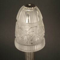 HETTIER & VINCENT / DES HANOTS : PAIRE DE LAMPES ART DÉCO DOUBLE FEUX BRONZE NICKEL-ARGENT – Image 5