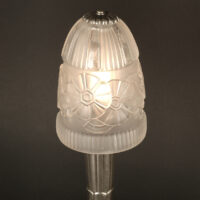 HETTIER & VINCENT / DES HANOTS : PAIRE DE LAMPES ART DÉCO DOUBLE FEUX BRONZE NICKEL-ARGENT – Image 6