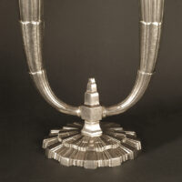 HETTIER & VINCENT / DES HANOTS : PAIRE DE LAMPES ART DÉCO DOUBLE FEUX BRONZE NICKEL-ARGENT – Image 7
