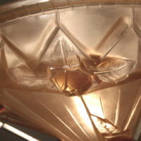 ALPHONSE RICHARD/ETS JEAN GAUTHIER: LUSTRE ART DÉCO BRONZE ARGENTÉ ET VERRE MOULÉ-PRESSÉ – Image 14