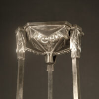 ALPHONSE RICHARD/ETS JEAN GAUTHIER: LUSTRE ART DÉCO BRONZE ARGENTÉ ET VERRE MOULÉ-PRESSÉ – Image 17