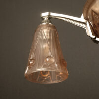 ALPHONSE RICHARD/ETS JEAN GAUTHIER: LUSTRE ART DÉCO BRONZE ARGENTÉ ET VERRE MOULÉ-PRESSÉ – Image 18