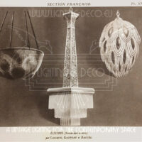 RENÉ LALIQUE : SUSPENSION-VASQUE ART DÉCO "DAHLIAS" 1921, VERRE MOULÉ-PRESSÉ – Image 13