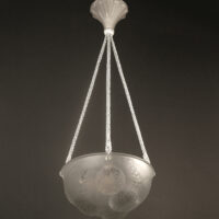 RENÉ LALIQUE : SUSPENSION-VASQUE ART DÉCO "DAHLIAS" 1921, VERRE MOULÉ-PRESSÉ – Image 3
