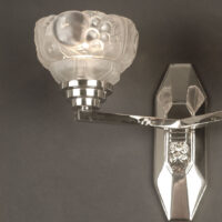F. HUBENS/ETS GAUTHIER : APPLIQUE DOUBLE BRONZE NICKEL-CHROME VERRE MOULÉ-PRESSÉ – Image 3