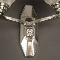 F. HUBENS/ETS GAUTHIER : APPLIQUE DOUBLE BRONZE NICKEL-CHROME VERRE MOULÉ-PRESSÉ – Image 5