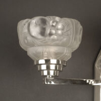 F. HUBENS/ETS GAUTHIER : APPLIQUE DOUBLE BRONZE NICKEL-CHROME VERRE MOULÉ-PRESSÉ – Image 7