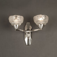 F. HUBENS/ETS GAUTHIER : APPLIQUE DOUBLE BRONZE NICKEL-CHROME VERRE MOULÉ-PRESSÉ – Image 8