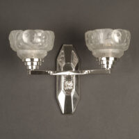 F. HUBENS/ETS GAUTHIER : APPLIQUE DOUBLE BRONZE NICKEL-CHROME VERRE MOULÉ-PRESSÉ – Image 9