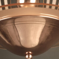 PETITOT/SAINT-GOBAIN : LUSTRE-SUSPENSION ART DÉCO EN BRONZE CUIVRÉ ET GLACE DÉPOLIE – Image 5