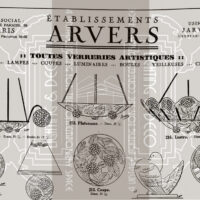 HUDRY/ARVERS/DELATTE : SUSPENSION ART DECO LAITON, BRONZE ET VERRE MOULÉ-PRESSÉ – Image 11