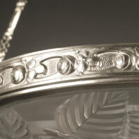 HUDRY/ARVERS/DELATTE : SUSPENSION ART DECO LAITON, BRONZE ET VERRE MOULÉ-PRESSÉ – Image 6