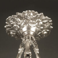 HUDRY/ARVERS/DELATTE : SUSPENSION ART DECO LAITON, BRONZE ET VERRE MOULÉ-PRESSÉ – Image 8