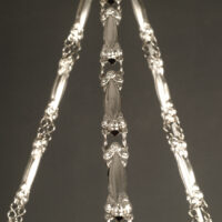 HUDRY/ARVERS/DELATTE : SUSPENSION ART DECO LAITON, BRONZE ET VERRE MOULÉ-PRESSÉ – Image 7
