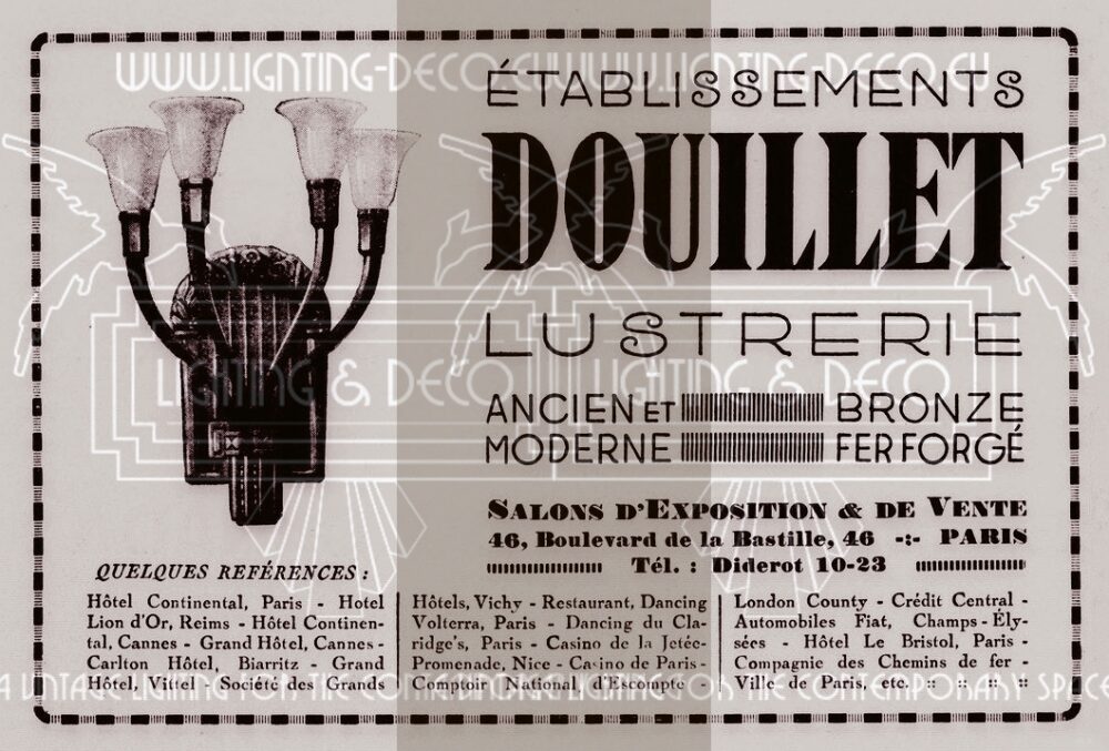 ÉMILE DOUILLET : SUSPENSION ART DÉCO BRONZE ARGENTÉ ET VERRE DÉPOLI BLANC – Image 11